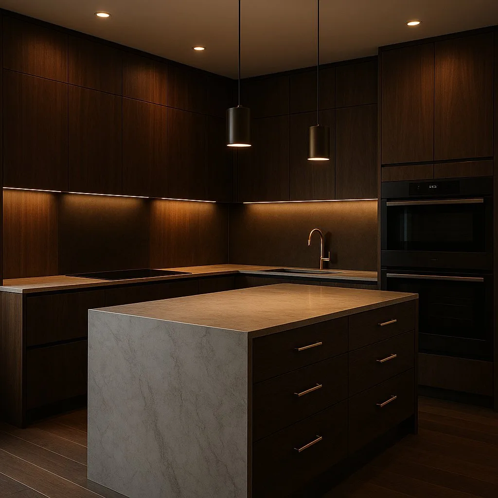 Custom wainscoting walnut paneling NYC home interior