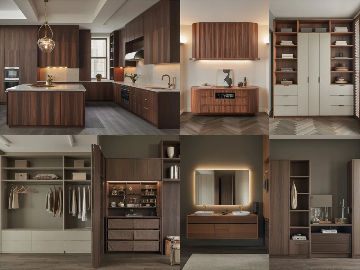 White oak kitchen with island and open shelving NYC