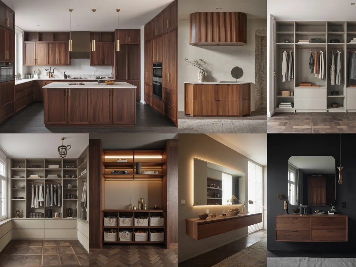 Custom built-in home office desk shelving NYC millwork