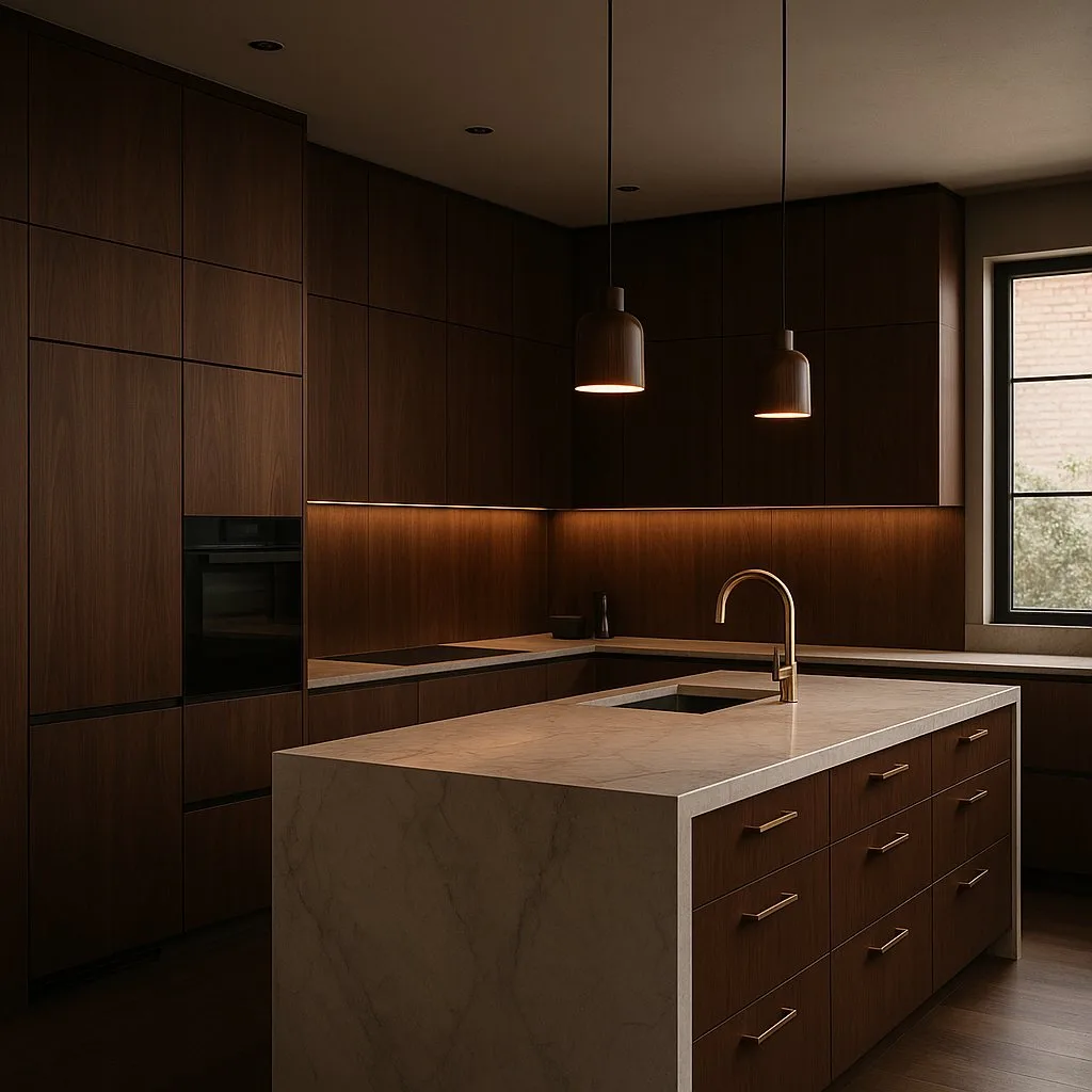 High end dark kitchen NYC custom millwork