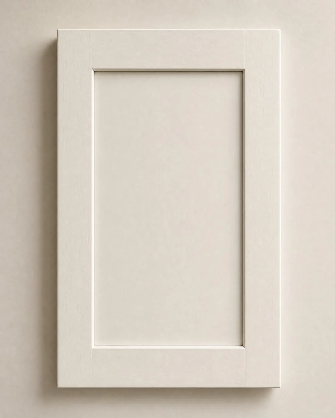 Shaker-style inset door, painted ivory