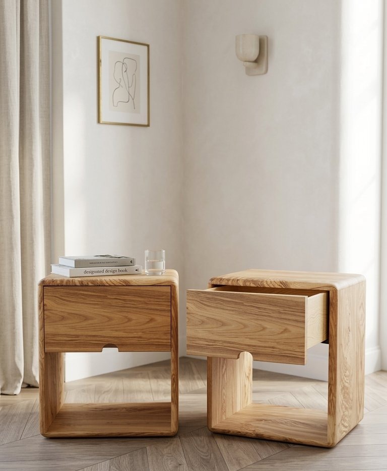 Solid oak nightstand pair — épure millwork