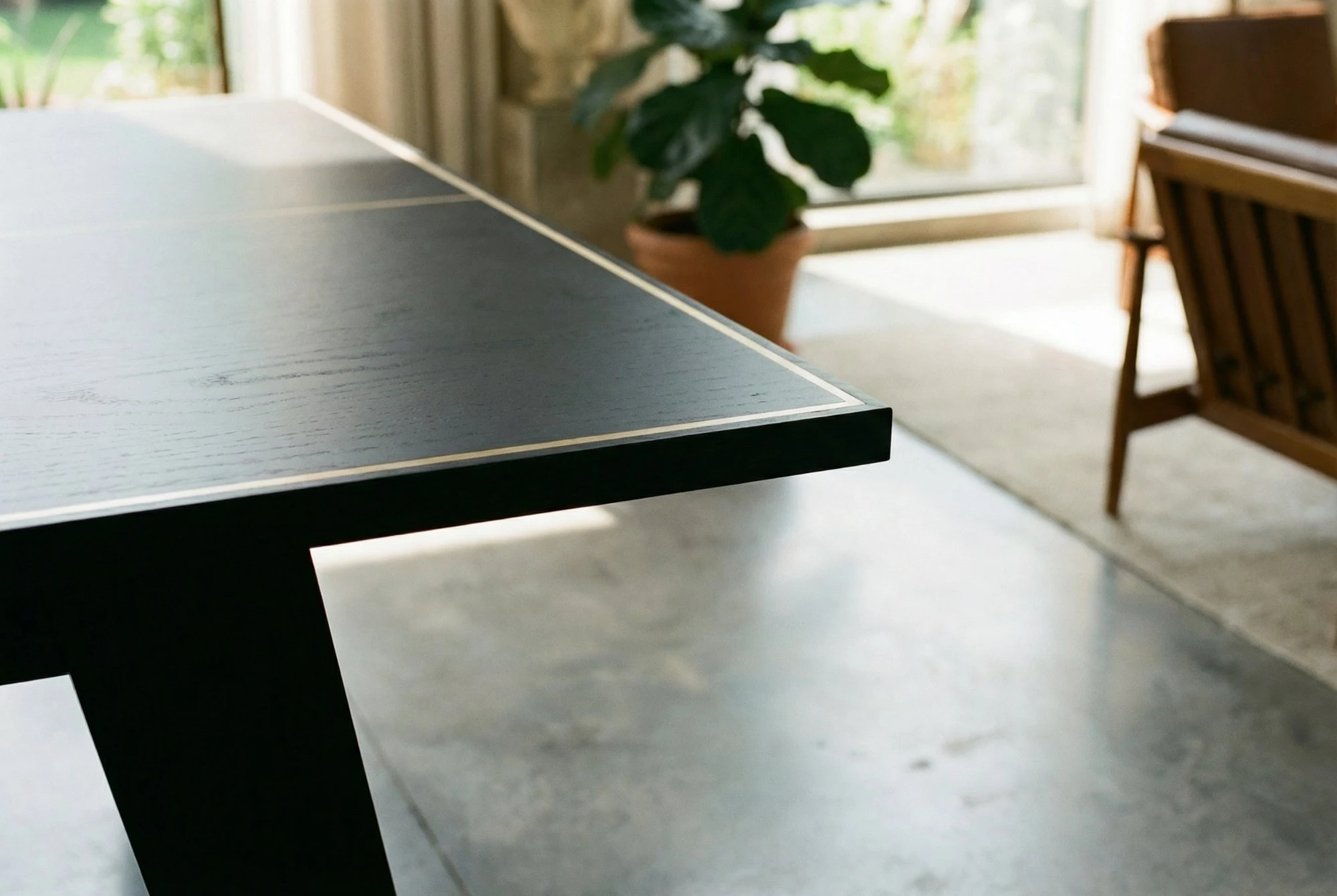 Brass edge banding detail